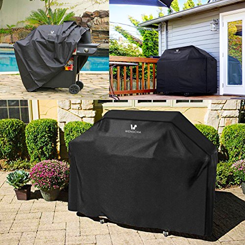 BBQ Grill Cover (57 Inch) Wenscha Waterproof Durable Barbecue Gas Cover UV Resistant Material Polyester Black - Thumbnail 5
