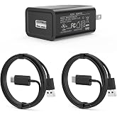 MAREISA 5V 2A Charger, USB-C and Micro-USB Charger Cord | Compatible with Kindle Paperwhite/Oasis/Voyage Fire TV Stick, Camera, Speaker, Android Phone, Earphones, Power Bank