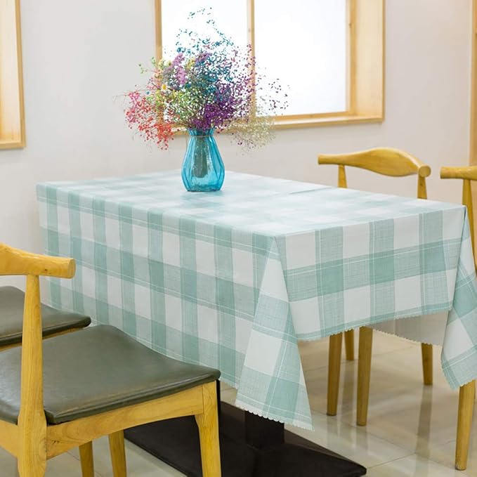 Gdmoon Outdoor Picnic Tablecloth Light Green Checkered Camping Table