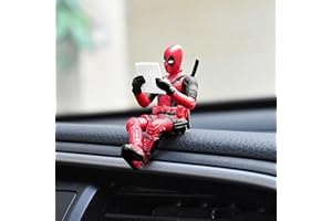 KLSAMNM Funny Anime Car hanging accessories Pendant Reading Deadpool Ornaments Auto Rearview Mirror Decoration Christmas Gifts Car Interior Decor