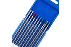 TEN-HIGH Tig Tungsten Electrodes Mixed tig electrode, 2% cerium (gray) 2pcs + pure tungsten (green) 2pcs + 1.5% lanthanum (go