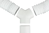 Fantronix 100mm Equal Y-Piece Duct Connector White 45° Vent Splitter view 4