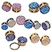 Longbeauty Piece Stainless Steel Sparkling Glitter Flesh Tunnel Flared Ear Expander Screw Plugs