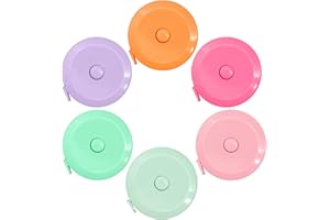 DOMBBFYE 6 Pack Tape Measure Measuring Tape for Body Measurements, Retractable Small Mini Soft Sewing Fabric Cloth Waist Tape Measure Body Measuring Tape, 150cm/60inch
