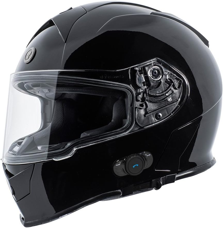 TORC T14B Bluetooth Integrated Mako Full Face Helmet (Gloss Black, X-Large)