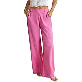 Floerns Women's Y2k Low Rise Wide Leg Pants Elastic Waist Casual Trousers with Pockets