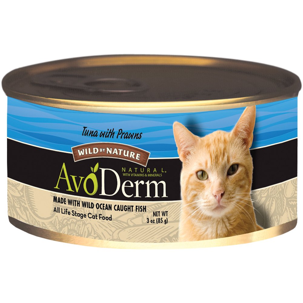 AvoDerm Natural Wild by Nature Tuna with Prawns Canned Wet Cat Food, 3