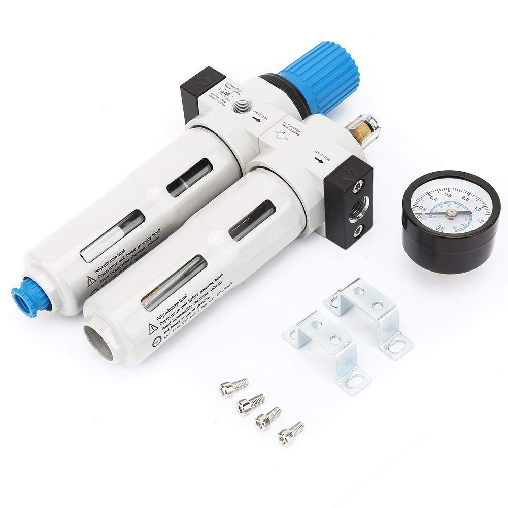 FRC-1/4-MINI G1/4" Compressed Air Filter Regulator, Air Compressor Filter Oil Water Separator Trap with Regulator Gauge filter regulator