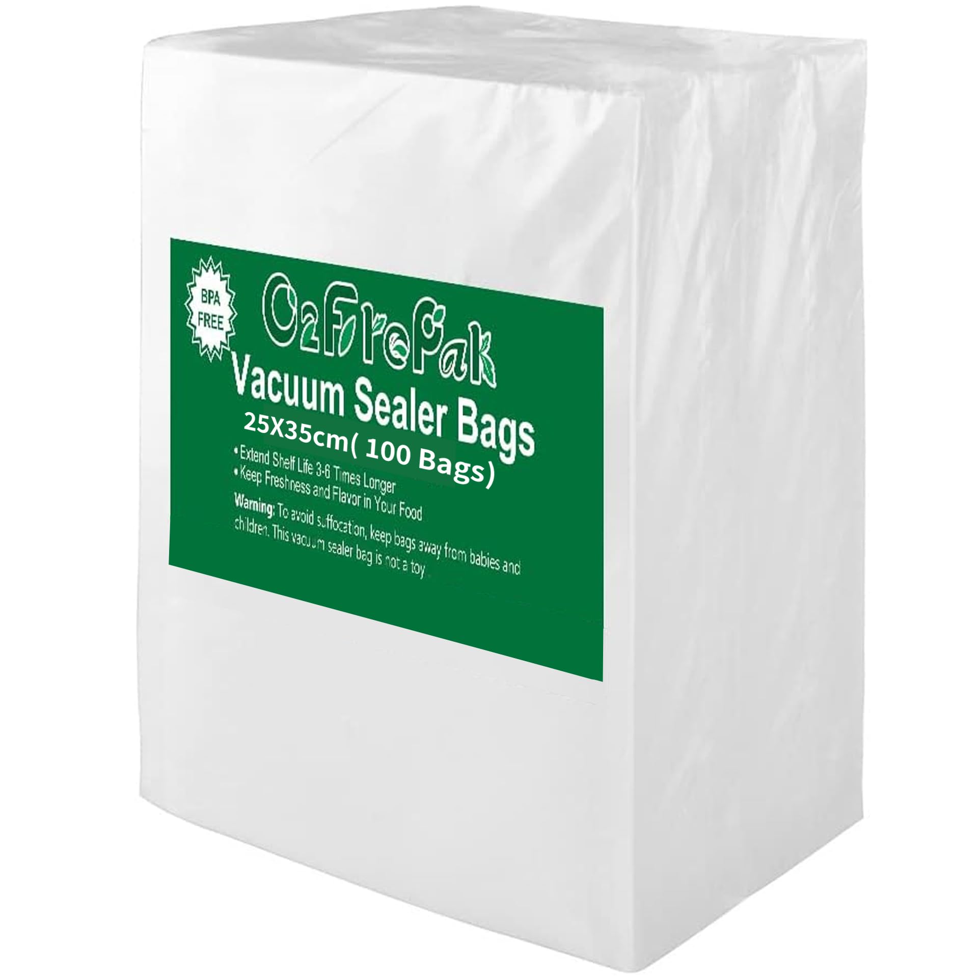 O2frepak 100 Count 25X35cm Textured Vacuum Sealer Bags for Food,BPA Free and Heavy Duty Embossed Vacuum Seal Food Sealer Bags,Great for Sous Vide Vaccume Sealer PreCut Bag