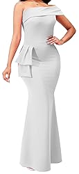 White Formal Dresses for Women Sexy Bodycon One Off