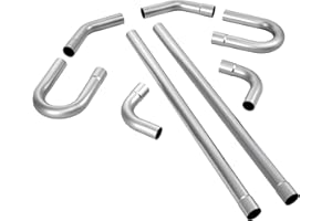 VEVOR Exhaust Pipe, 8 Pcs 2.25 Inch Mild Steel DIY Custom Exhaust Tubing Straight & U-Bend Kit with 90 & 135 Degree Pipes, Ga
