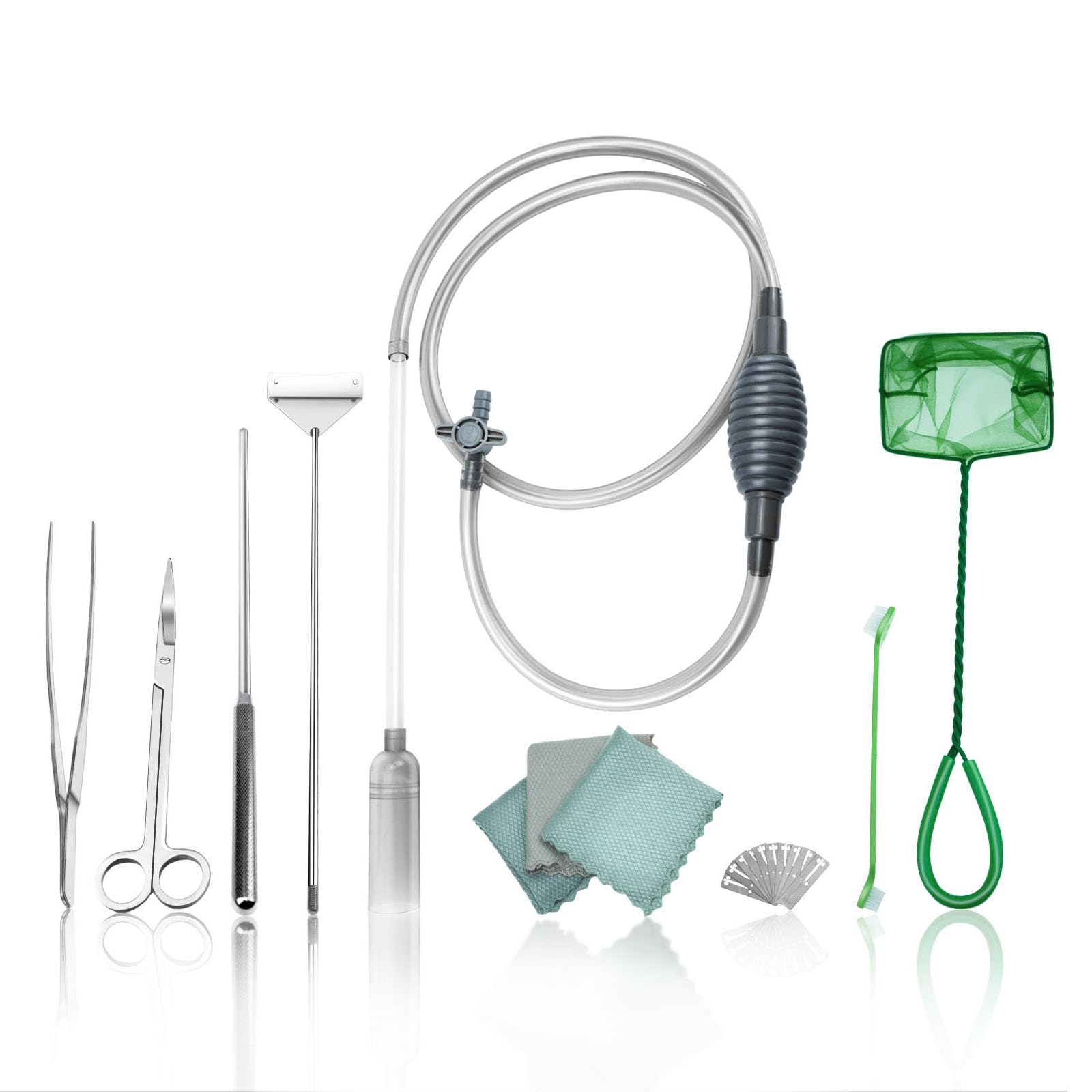 Photo 1 of **MISSING ALOT OF ASSEMBLY PIECES** QREBYQ Gravel Vacuum for Aquarium with Fish Tank Cleaning Kit, Aquarium Siphon Sand Cleaner Suitable for Various Tank Sizes (Grey)