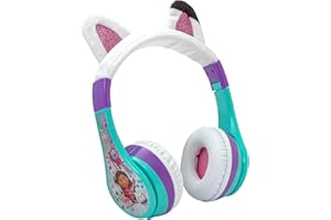 eKids Gabbys Dollhouse Wireless Headphones for Kids, Bluetooth Headphones with Microphone Includes Aux Cord, Kids Earphones for School, Home, or Travel, Ideal for Gabby Halloween Costume