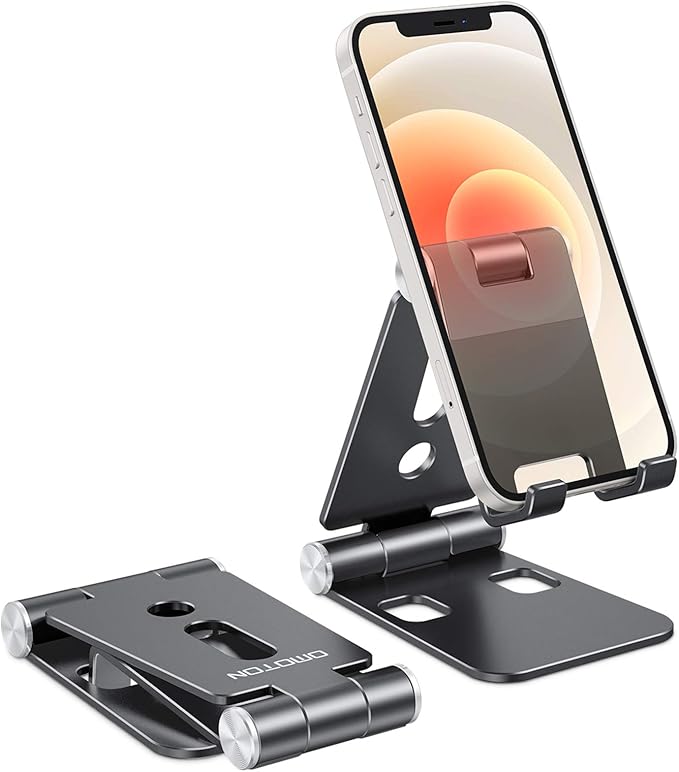 OMOTON Phone Stand Foldable, Phone Holder, Aluminum Portable Phone Dock