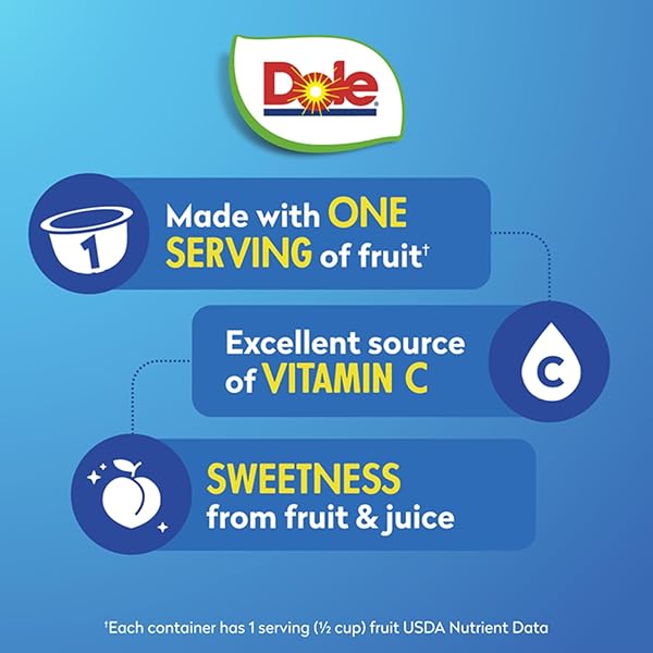 DOLE FRUIT BOWLS DICED PEACHES IN 100% JUICE SNACKS, 4OZ 36 TOTAL CUPS, GLUTEN & DAIRY FREE, BULK LUNCH SNACKS FOR KIDS & ADULTS