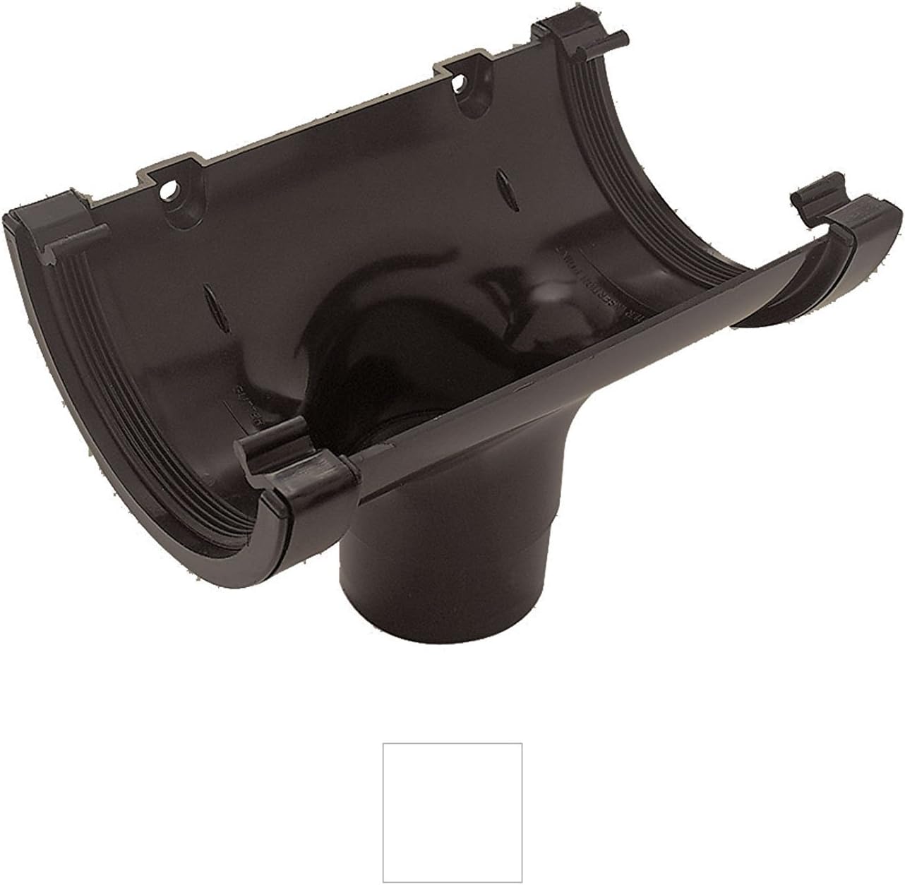 Brown RWO1BN Half Round Running Outlet Gutter Corner Marshall Tufflex uPVC Plastic Rainwater Gutter System