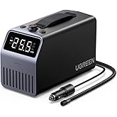 UGREEN Portable Tire Inflator Air Compressor, Fast 1-Min Inflation Car Tire Pump with LED Screen, 4500mAh Battery, Preset Pressure & Auto Stop, for Car, Motorcycle, Bike & Ball