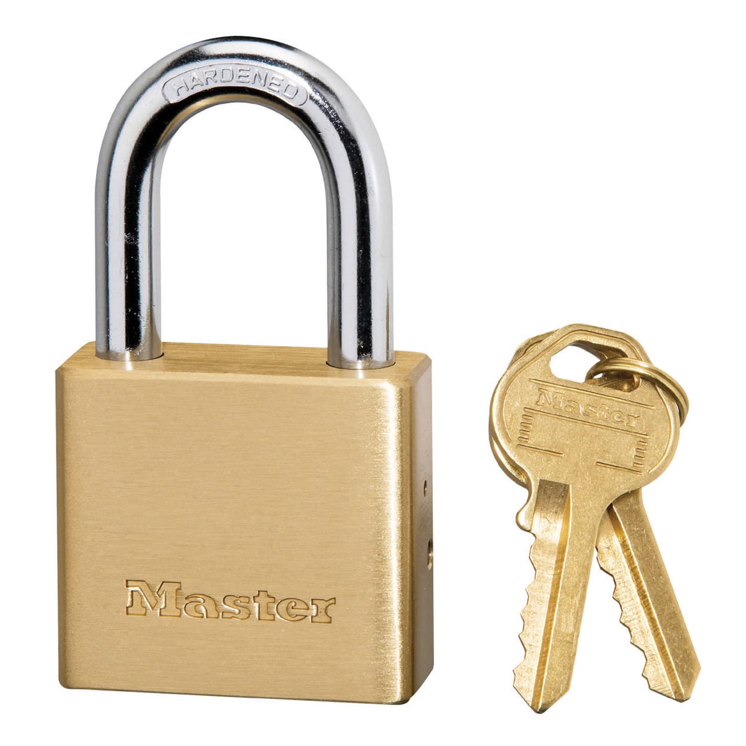 Master Lock 575EURD Thick Brass Body Padlock with Key Ideal to Secure Gates, Fences, Sheds, 70 x 38 x 20 mm