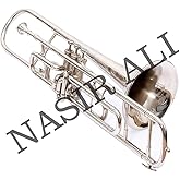 Valve Trombone Nickel Plated Bb Brass Musical Instrument with Carrying Case B Flat Trombone Mouthpiece for Standard Student &amp; Beginner