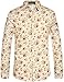 SSLR Men's Floral Cotton Casual Long Sleeve Hawaiian Shirt (Medium, Yellow)
