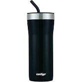Contigo Streeterville Stainless Steel Vacuum-Insulated Tumbler with Straw and Splash-Proof Slider Lid, Keeps Drinks Hot up to 8hrs or Cold for 24hrs, Great for Travel/Work/School, 32oz Licorice