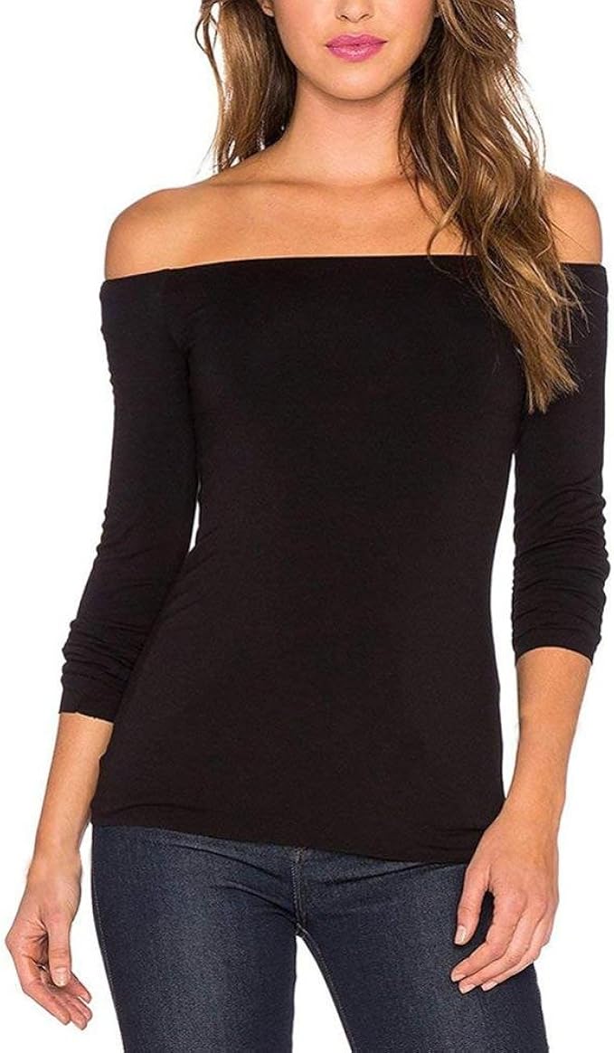off the shoulder black shirt
