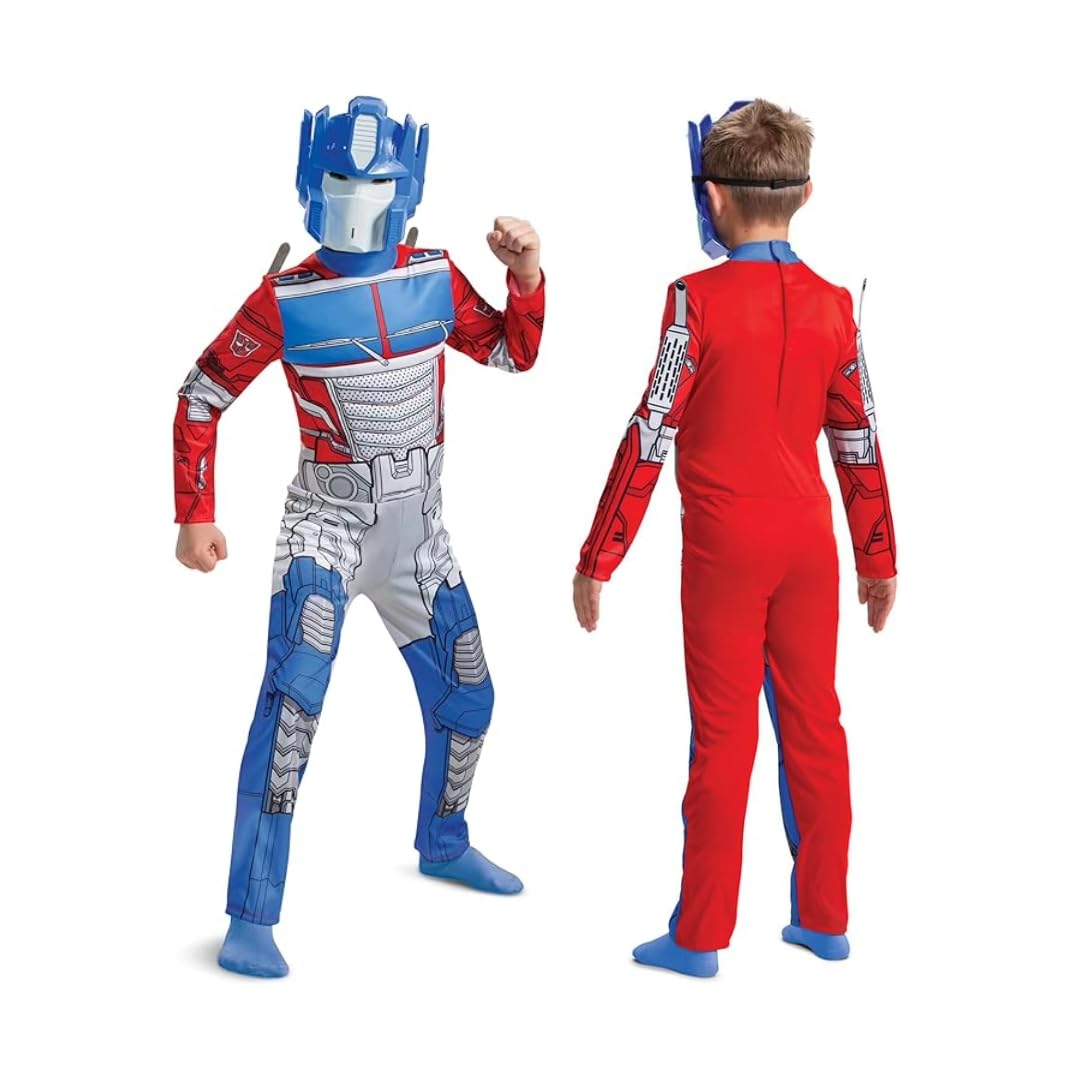 Disguise Transformers Optimus Prime Costume for Kids, Officially Licensed Transformers, Features Character Half Mask with Detailed Print Jumpsuit, Comfortable Fit with Detailed Design, Ages 3-4