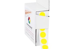 ChromaLabel 1/2 Inch Circle Sticker Labels, Easy to Write On Color Coding Label, Removable Colored Dot Stickers - 1000 Sticky Dots per Dispenser Box, Yellow Labels