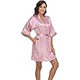 Women's Satin Kimono Robes Bridesmaid Wedding Robes Silky Bathrobes Summer Loungewear