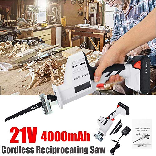 WUAZ Elektrische Pruning Saw, 21V Elektrische Akku-Säbelsäge Lithium-Batterie Sägen Holz Metall Kettensägen Cutting… – Bild 5