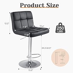 Sweetcrispy Bar Stools Set of 4, PU Leather