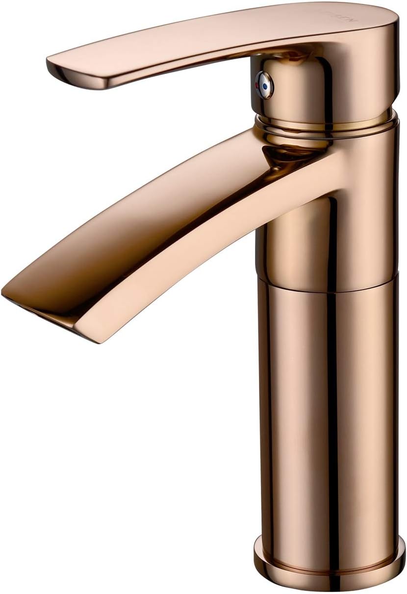 Ariana 7" Single Hole Single Handle 360 Degree Swivel Spout Bathroom Sink Faucet, Rose Gold