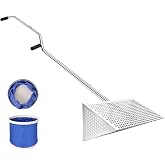 Sand Flea Rake for Beach - Premium 304 Stainless Steel Sand Sifter | 48'' Ergonomic Curved Long Handle, Beach Sifter w Large Basket, Curved Teeth, Durable Metal Detector for Shark Teeth, Shells