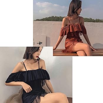 Amazon タンキニ 水着 レディース フレアトップ ワンピース 背中が