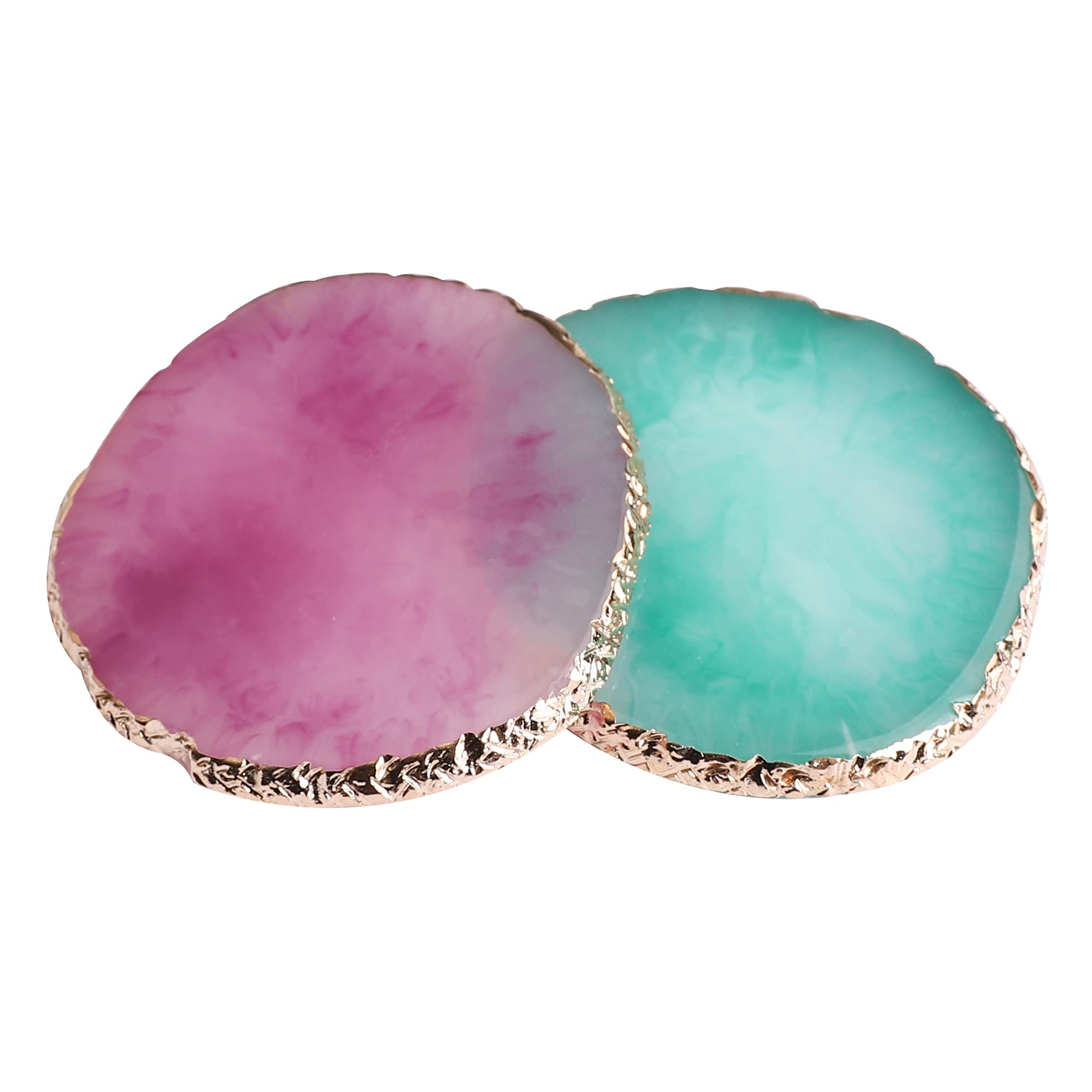 Photo 1 of 2 Pcs Resin Nail Art Palette, Nail Art Painting Palettes Gold Edge Nail Holder Nail Art Display Board