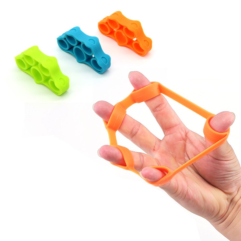 ZANPOON 3Pcs (Different Levels) Finger Stretcher Exerciser, Guitar Finger Strengtheners and Rock Climbing Grips Workout