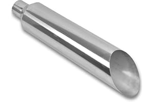 FGJQEFG 5 Inch Inlet 8 Inch Outlet Polished Stainless Steel Miter Cut Diesel Exhaust Stack Diesel Exhaust Tip(Stack Smokers 5" ID Inlet 36" Long)