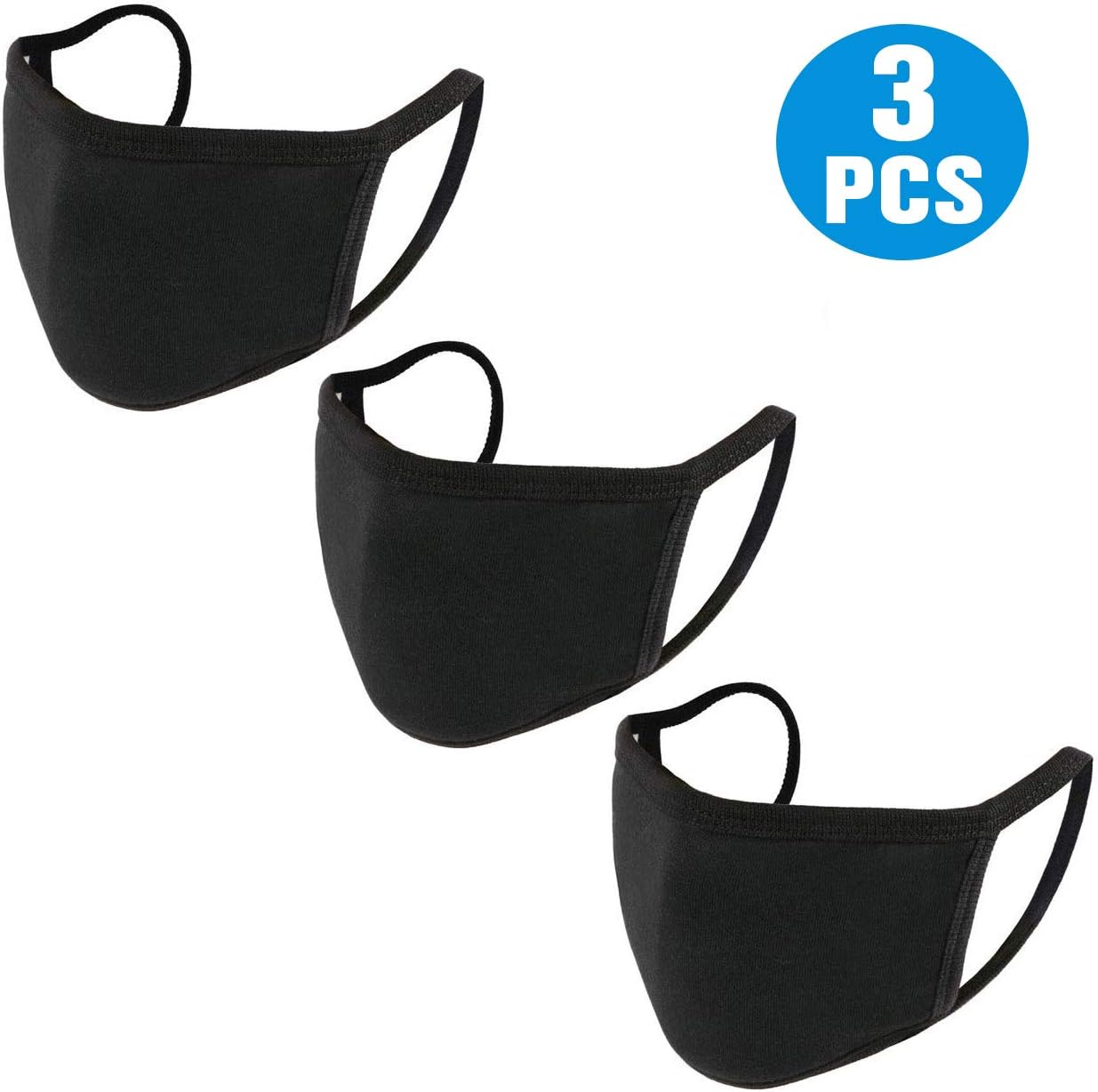 Unisex Reusable Cover Shield Breathable Cotton Dust Proof Windproof Cloth(3pcs)