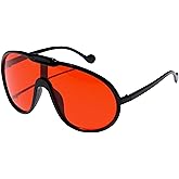 RAVI EYEWEAR Oversized One Piece Aviator Sunglasses For Women Fashion Men Wrap Around UV400 Shield Goggles