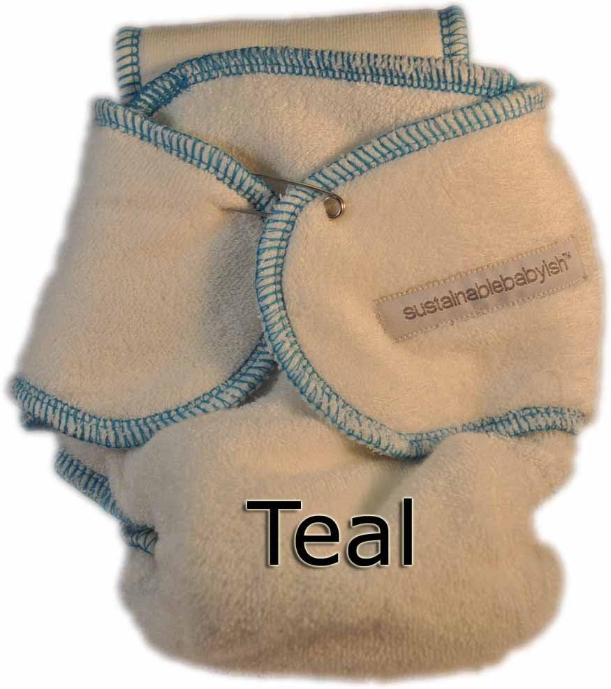 Sustainablebabyish Snapless Multi Fitted Cloth Diapers - Teal