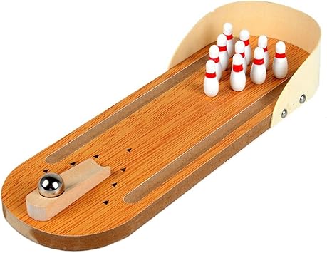 Desktop Bowling Spielzeug Sodial R Mini Desktop Bowling Spiel Set Aus Holz Bowling Alley Ten Metall Pinball Schreibtisch Amazon De Spielzeug
