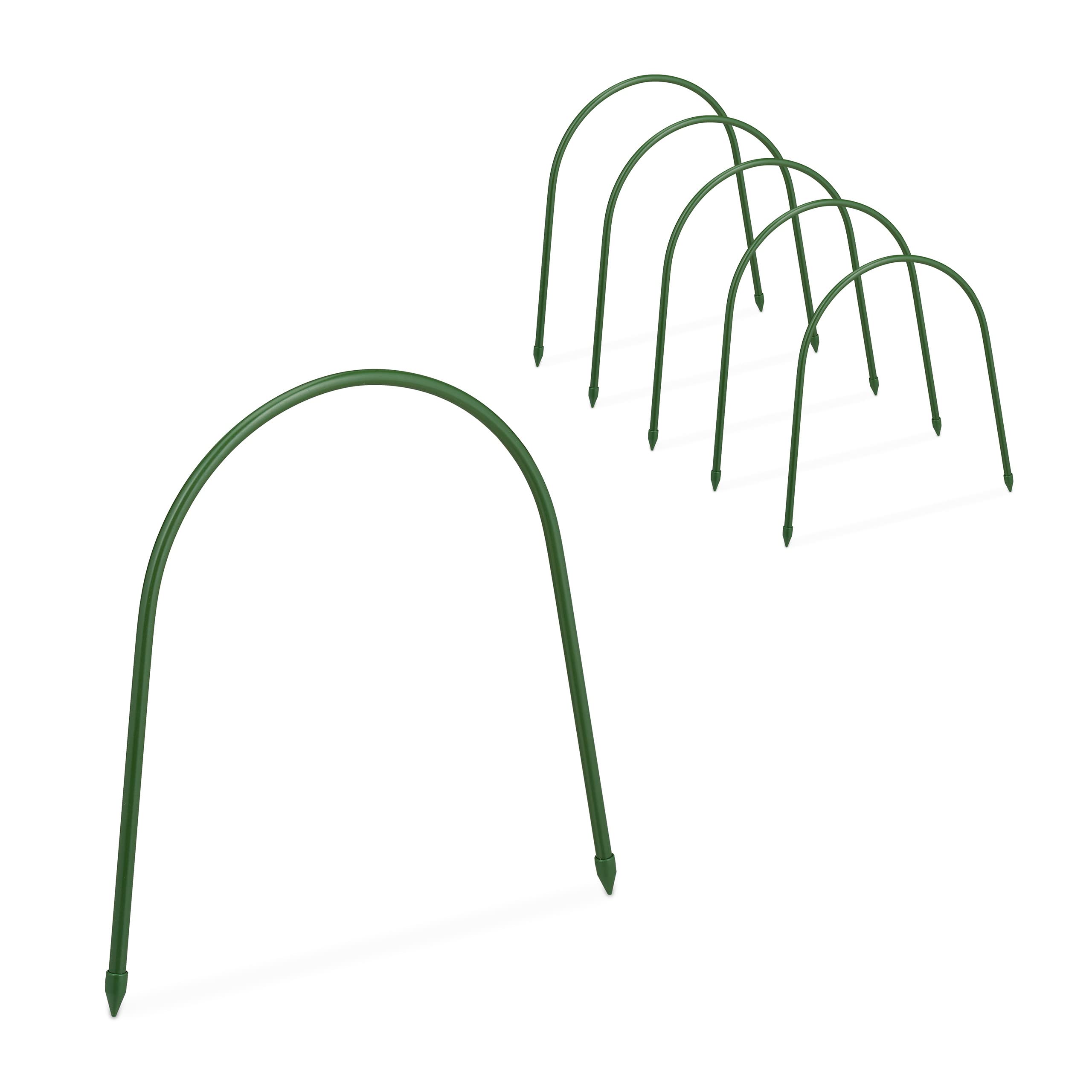 Relaxdays Tunnel Arches, Set of 6, Bracket for Plants & Raised Bed, HxWxD: 31 x 33 cm, Weatherproof, Green