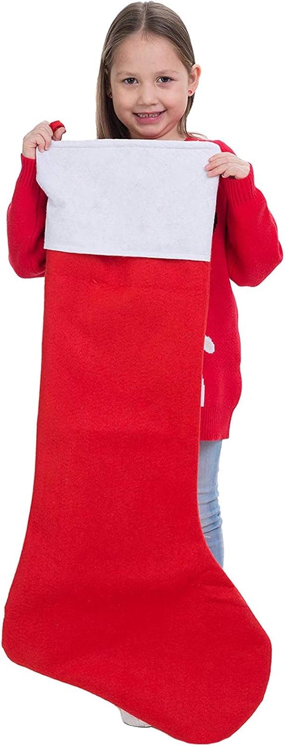 Stockings & Holders - JOYIN 2 Packs 38” Jumbo Felt Christmas Stockings Party Decoration,Giant Christmas Stocking Large Christmas Stocking for Christmas Party Decorations Xmas Holiday Tree Decor