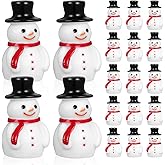 Toddmomy 20pcs Mini Snowman Figurines,Small Snowman Ornaments with Top Hat, Resin Small Christmas Figurines for Xmas Christmas Party DIY Craft Fairy Garden Dollhouse Decor