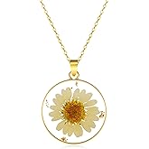 Real Flower Necklace Handmade Pressed Flower Necklace Gold Pressed Flower Necklace
