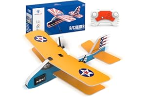 ANTSIR RC Plane Drone - 2.4GHz Remote Control Airplane, Beginner Friendly Flying Toy with Gyro Stabilizer, LED Lights, Crash Resistant for Kids Ages 8+ (Magenta-Biplane)