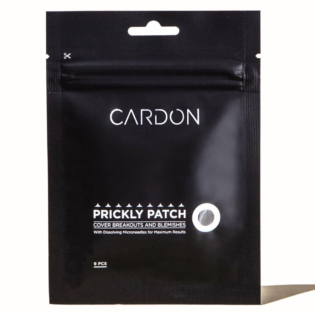 Cardon Microneedle Patches - Microdart Acne Patch with Salicylic Acid, Niacinamide & Hyaluronic Acid - Korean Pimple Patches to treat Zits, Blackheads, Blemishes, Razor Bumps, Ingrown Hair - (9 count)