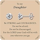 Limerencia G23 Titanium Earrings White Cubic Zirconia Post Studs 20G Implant Grade Pure Titanium Piercing Studs First Holy Communion Gifts for Girls Sensitive Ears