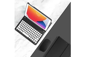 Keyboard Case Mouse for iPad mini 5th Generation/iPad mini 4 Case with Detachable Bluetooth Color Keyboard Retro Round Key Cu