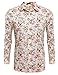 COOFANDY Men's Floral Print Slim Fit Long Sleeve Casual Button Down Shirt